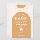 Invitation Moderne Voici Le Baby shower Fils Boy (Devant)