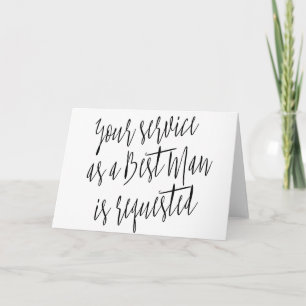 Invitation Moderne "Votre service en tant que meilleur homme 