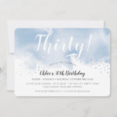 Invitation MODERNE WATERCOLOR 30e fête d'anniversaire élégant (Devant)