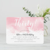 Invitation MODERNE WATERCOLOR 30e fête d'anniversaire élégant (Debout devant)
