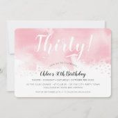 Invitation MODERNE WATERCOLOR 30e fête d'anniversaire élégant (Devant)