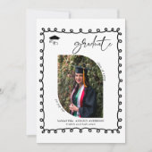 Invitation Moderne Wavy Script 2 Photos Graduation Party (Devant)