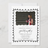 Invitation Moderne Wavy Script 2 Photos Graduation Party (Dos)