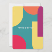 Invitation Moderne Whimsical coloré Super Mariage Abstrait (Dos)
