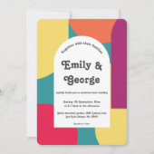 Invitation Moderne Whimsical coloré Super Mariage Abstrait (Devant)