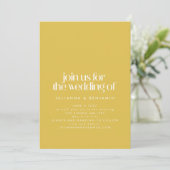 Invitation Moderne Yellow Retro esthétique Mariage chic (Debout devant)