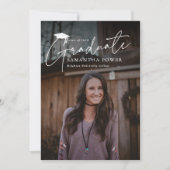 Invitation Modernisation Script Graduate 2 Photos Graduation (Devant)