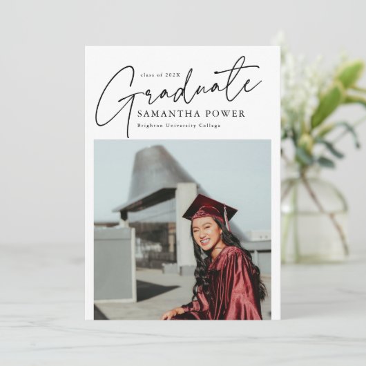 Invitation Modernisation Script Graduate 2 Photos Graduation (Debout devant)