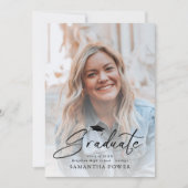 Invitation Modernisation Script Graduate 2 Photos Graduation (Devant)