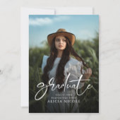 Invitation Modernisation Script Graduate 2 Photos Graduation (Devant)