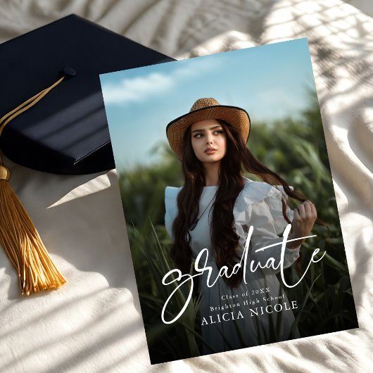 Invitation Modernisation Script Graduate 2 Photos Graduation