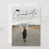 Invitation Modernisation Script Graduate 2 Photos Graduation (Devant)