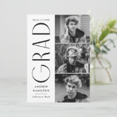 Invitation Modernité Simplicité 3 Photo Collage Graduation Pa (Debout devant)