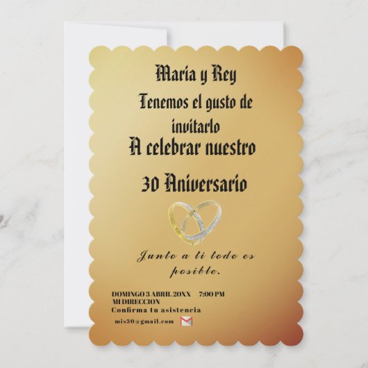 Invitation Moderno,dorado Minimalista Celebracion (Devant)
