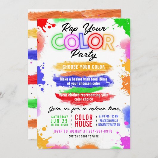 Invitation modifiable à la lumière de la fête de c (Devant / Derrière)