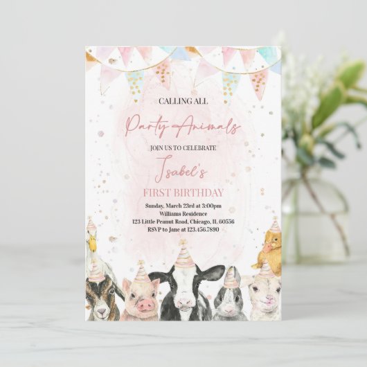 Invitation Modifiable Appel à tous les fêtards Née à la ferme (Debout devant)