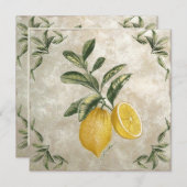 Invitation modifiable Citrons Rustique Vintage (Devant / Derrière)
