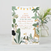 Invitation modifiable de baby shower Jungle Safari (Debout devant)