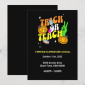 Invitation modifiable de citrouille Trick or Teach (Devant / Derrière)