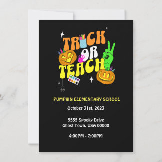 Invitation modifiable de citrouille Trick or Teach
