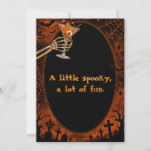 Invitation modifiable de fête d'Halloween noire et (Dos)
