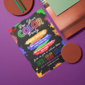 Invitation modifiable de fête en noir de couleur