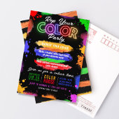Invitation modifiable de fête en noir de couleur