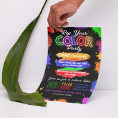 Invitation modifiable de fête en noir de couleur
