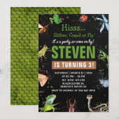 Invitation modifiable de nuit de reptile et d'inse (Devant / Derrière)