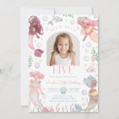 Invitation modifiable de plongée avec cinq sirènes (Devant)