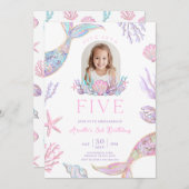 Invitation modifiable de plongée avec cinq sirènes (Devant / Derrière)