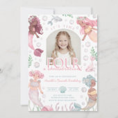 Invitation modifiable de quatre sirènes fille impr (Devant)