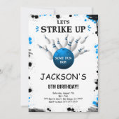 Invitation modifiable de quille bleue (Devant)