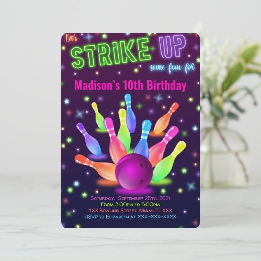 Invitation modifiable de quilles (Debout devant)