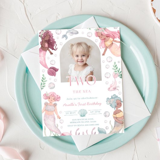 Invitation modifiable de sirène pour fille à la me