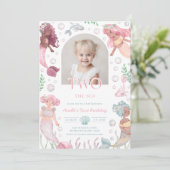 Invitation modifiable de sirène pour fille à la me (Debout devant)
