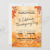 Invitation modifiable de Thanksgiving à Fleur Élég (Devant)