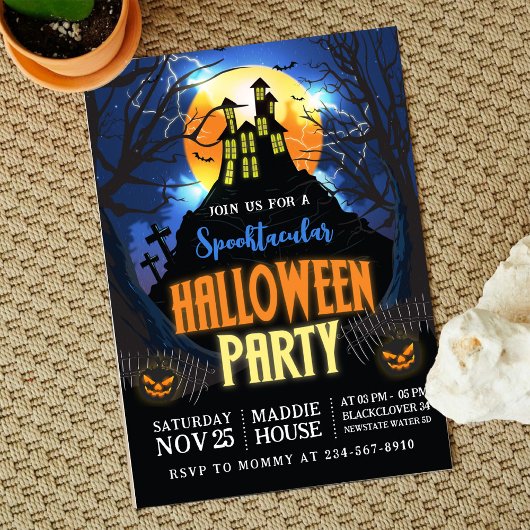 Invitation modifiable du parti Halloween Spooktacu