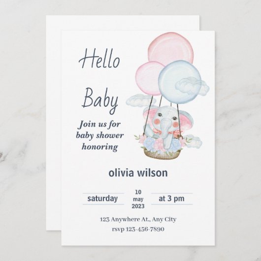 Invitation modifiable et imprimable pour une fête  (Devant / Derrière)