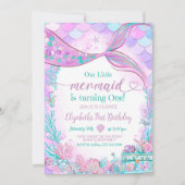 Invitation Modifiable Notre petite sirène Violet sarcelle Lit (Devant)