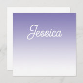 Invitation (Modifiable) Ombre couleur violet clair et votre t (Devant / Derrière)