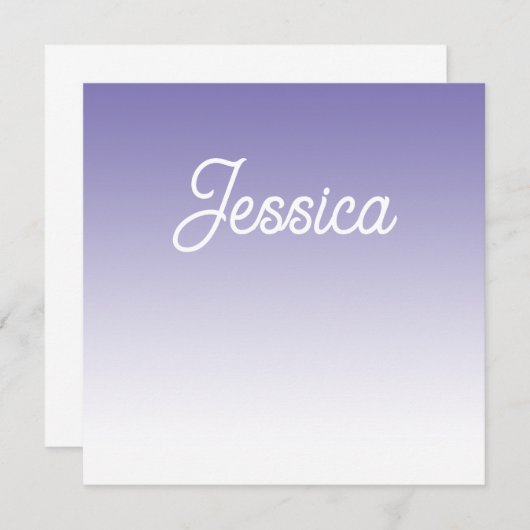 Invitation (Modifiable) Ombre couleur violet clair et votre t (Devant / Derrière)