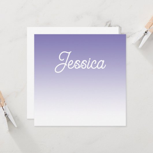 Invitation (Modifiable) Ombre couleur violet clair et votre t (Devant/Arrière en situation)