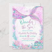 Invitation Modifiable Ondine de la mer Sirène Violet Turquois (Devant)