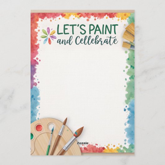 Invitation Modifiable Peignons et célébrons (Dos)