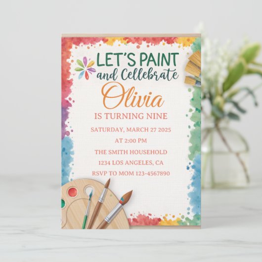 Invitation Modifiable Peignons et célébrons (Debout devant)