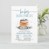 Invitation modifiable pour Baby Brunch Bébé Bleuet (Debout devant)