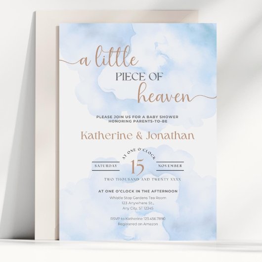 Invitation modifiable pour Baby Shower "Petit coin