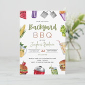 Invitation modifiable pour barbecue, invitation po (Debout devant)