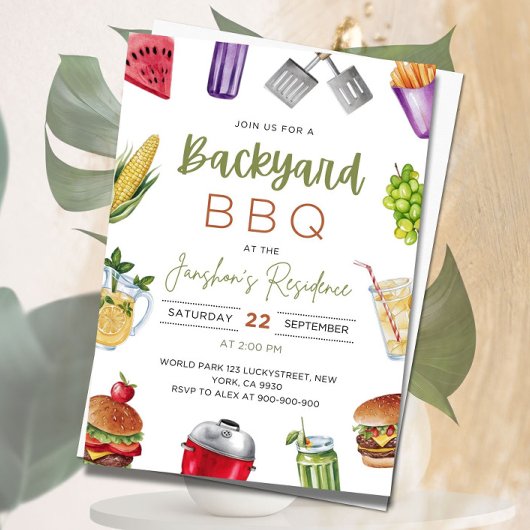 Invitation modifiable pour barbecue, invitation po